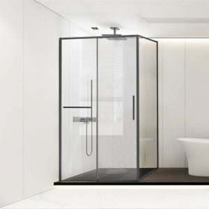 Душевой уголок Vincea Slim Soft Вороненая сталь / Прозрачное