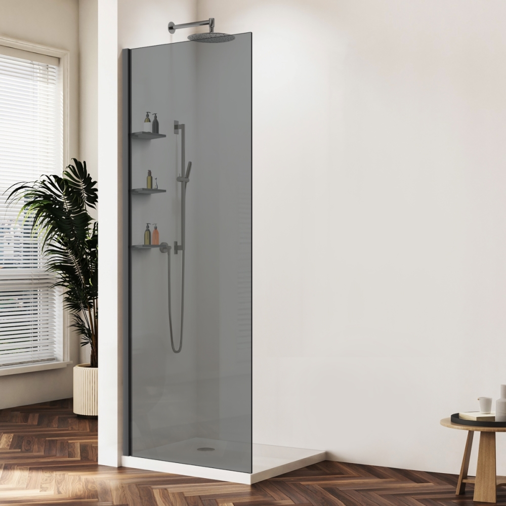 Душевая перегородка Vincea Walk-In Вороненая сталь / Тонированное